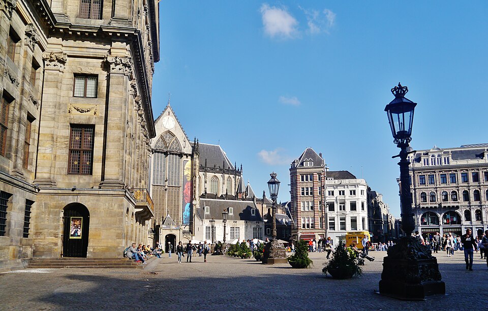 Royal Palace of Amsterdam during the itinerary in Amsterdam